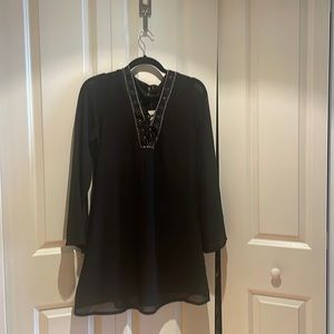 Beaded Black Dress from Want and Need Size S NWT